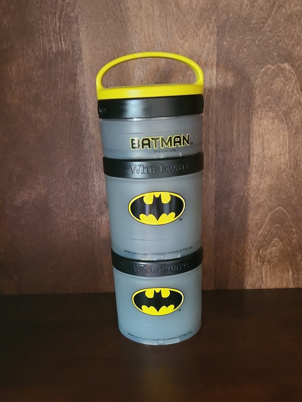 Whiskware DC Batman Stackable Snack Containers - Gray & Yellow